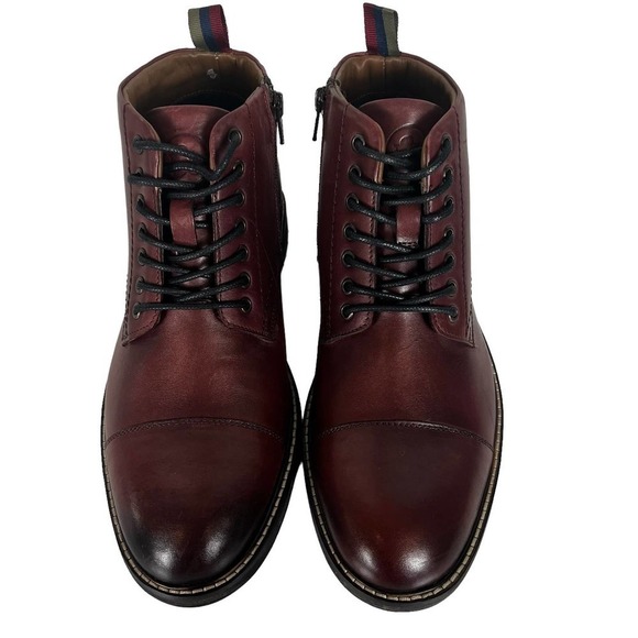 THOMAS & VINE BARTON CAP TOE ANKLE BOOTS IN OXBLOOD NWOT MEN'S SIZE 8 - Picture 3 of 13